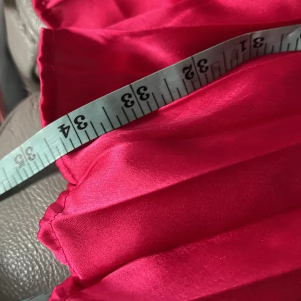 Sincerely Jules satin Deep V Neck Accordion Pleated Hot Pink Satin Dress Xs - Image 11