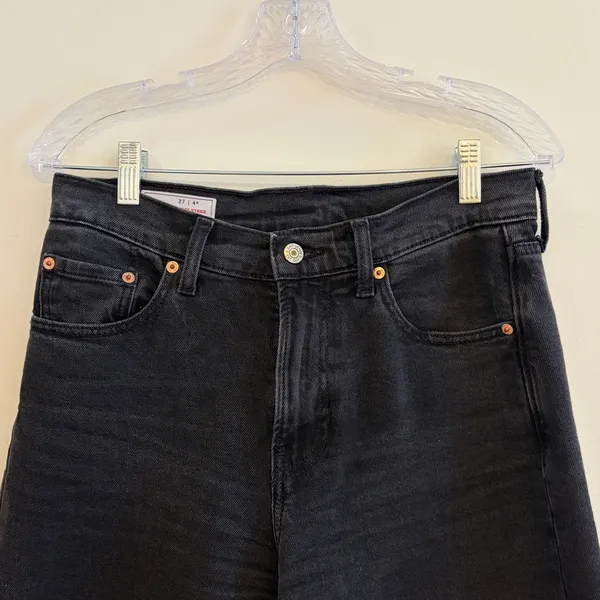 Gap High Rise Stride Black Leg Women's Jeans Black 27W - Image 4