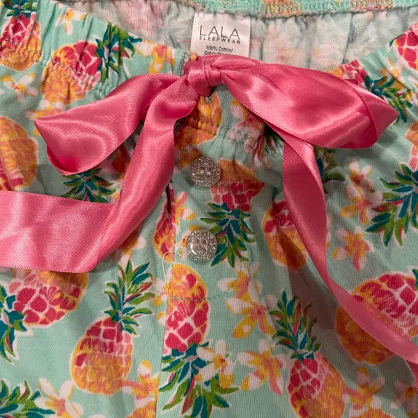 Womens Printed Pajamas Loungewear Shorts & tank Pineapple 🍍 Paint LaLa Small - Image 4