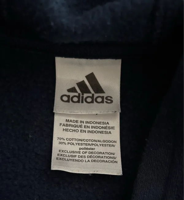 Adidas Navy Blue Hoodie - Image 5
