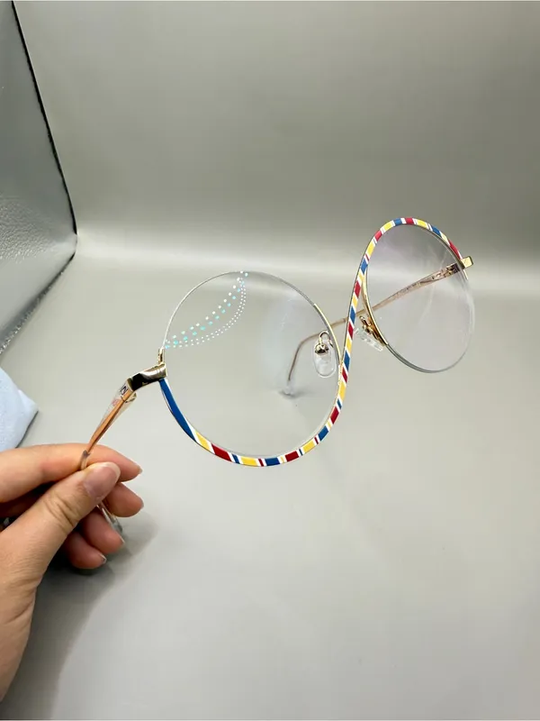 Zeelool Round Glasses with Multicolor Stripe Frame, unknown prescription - Image 4