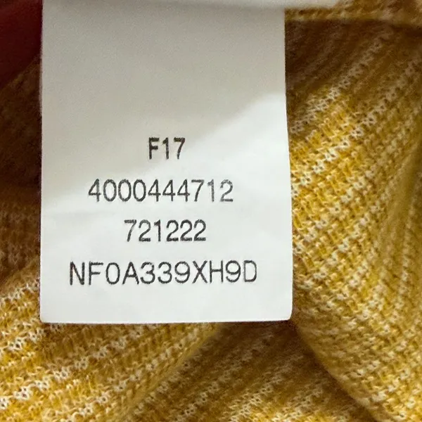 The North Face Top L Yellow Striped Long Sleeve Button Shoulder NF0A339XH9D - Image 8