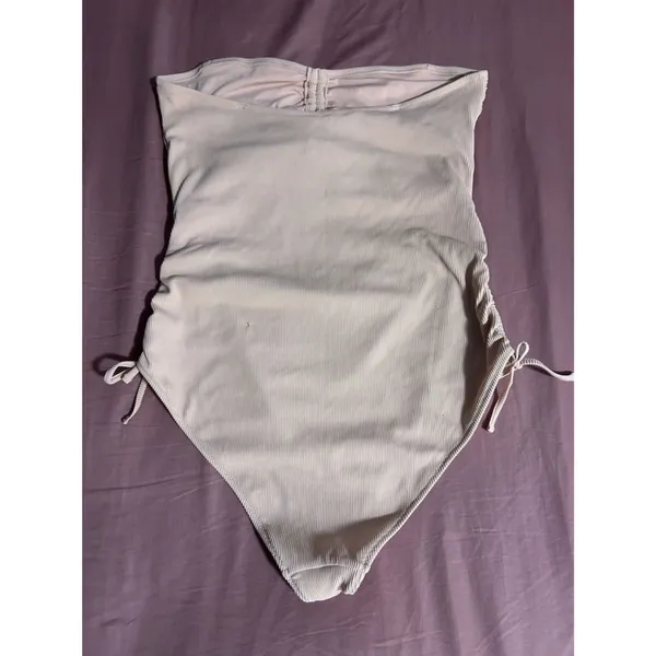 aerie Ribbed Pale Pink Strapless One-Piece Swimsuit Size XXL - Image 5