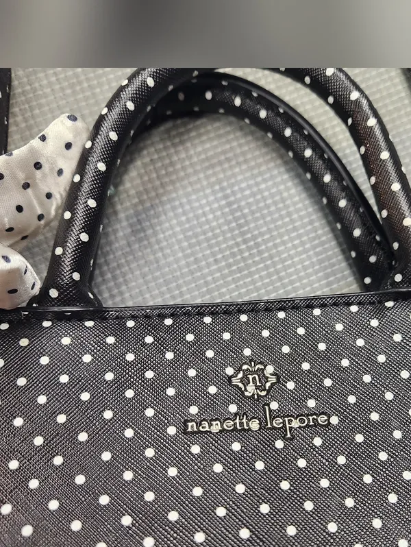 Kate Spade Black Polka Dot Mini Crossbody Tote - Image 2