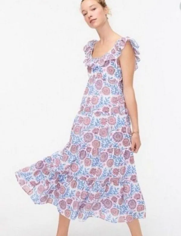 J crew maxi cotton block print dress - Image 9
