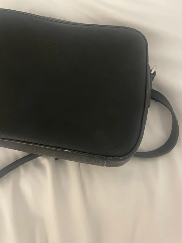 AllSaints Black Pebbled Leather crossbody camera bag - Image 6