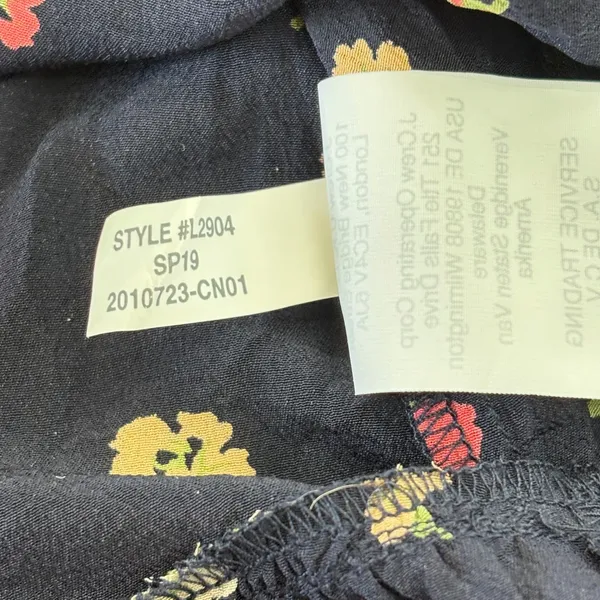 Madewell‎ Silk Floral Ruffle Peplum Cami Tank Top Womens Sz 2 Black Whimsigoth - Image 7