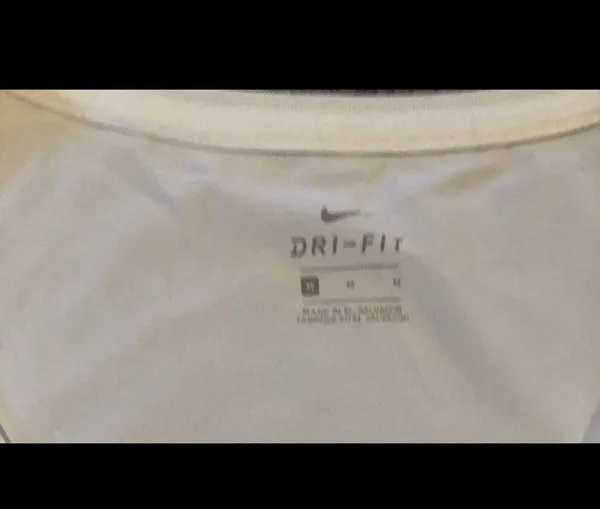 Nike Dri Fit Training Logo Scoop Neck Tee White M - Image 3