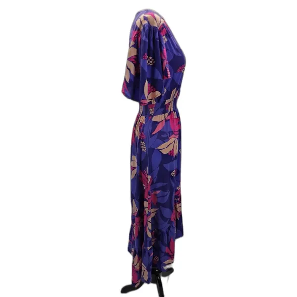 Anthropologie Abel The Label Maxi Dress XS Smocked Tiered Ruffle Flutter Coastal - Image 5