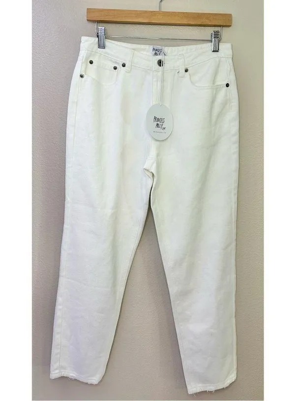NWT Princess Polly Zaiden Straight Leg Jeans White Denim - Image 4