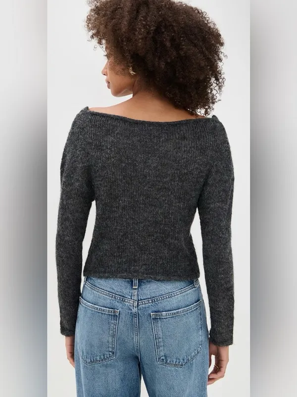 Lioness Margaux Knit Cardigan Color Charcoal - Image 2
