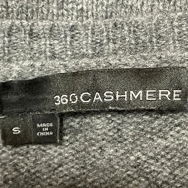 360 Cashmere Women's Gray Orange Star Knit Long Sleeve Round Sweater Top Size S - Image 4