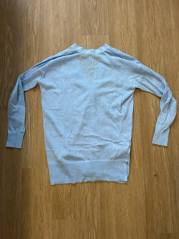 LOFT Light Blue V-Neck Button Front Cardigan - Image 2