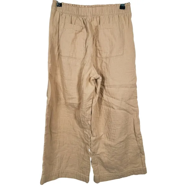 Old Navy Womens High Rise Wide Leg Pants Cotton S Beige Minimal Organic Earthy - Image 3