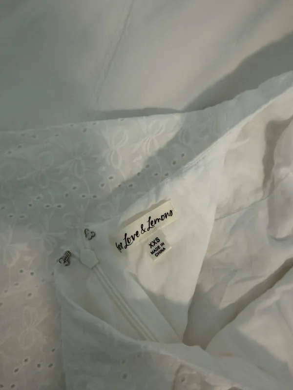 For Love & Lemons White Puff Sleeve Mini Dress - Image 4