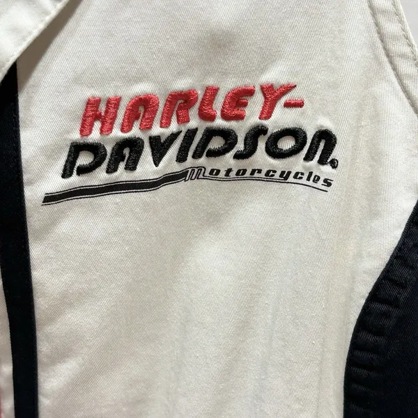 HARLEY-DAVIDSON Women’s ZipUp Vest/Tank Embroidered Off-White Tailored Cut Small - Image 3