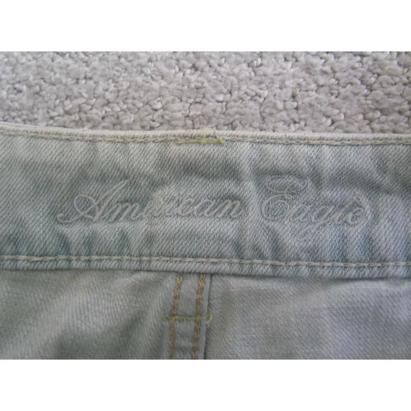 American Eagle Denim Shorts 12‎ Light Wash Distressed Frayed Hem Boho Summer - Image 6