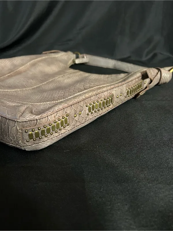 Liz Claiborne Women’s Taupe Textured Hobo Shoulder Bag Purse - Image 14