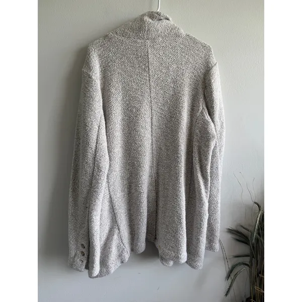 Faherty Womens Organic Cotton Knit Blazer Grey Marled Unstructured Jacket‎ XL - Image 5