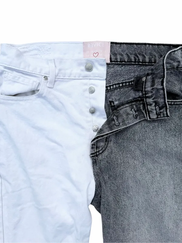 Revice Denim Jeans Women 30 Black White True Love/Checkmate Y2K High Rise - Image 4