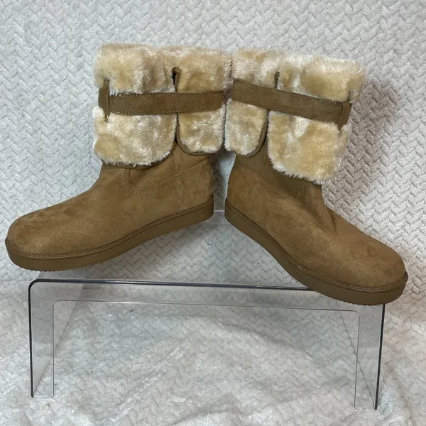 G by Guess Womens Tan Aussie Faux Fur Lined Round Toe Ankle Boot NWOT Size 7M‎ - Image 3