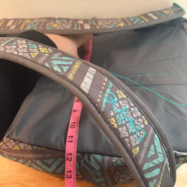 Dakine Gray Teal Yellow Backpack‎ Bag Laptop Sleeve Zipper Closure school work - Image 5