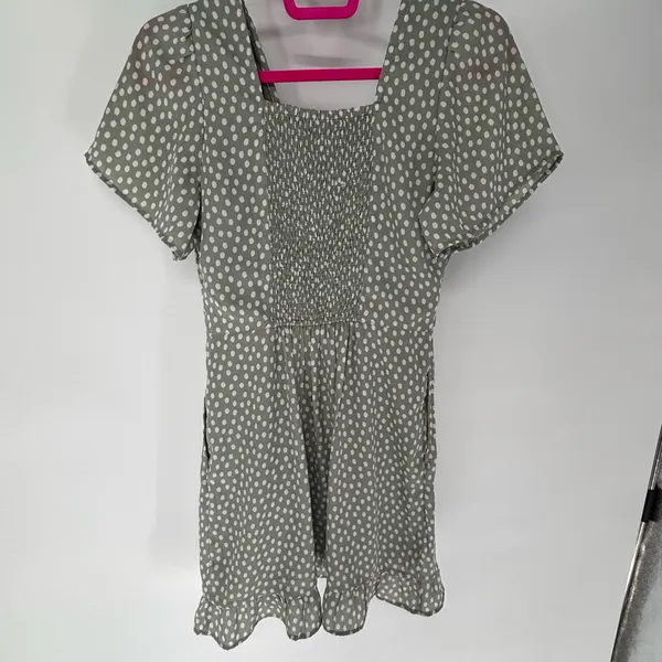 Abercrombie & Fitch Polka Dot Chiffon Ruffle Sleeve Dress - Image 9