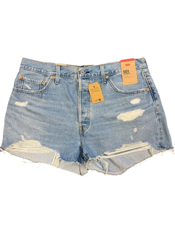 NEW! Levi’s 501 High Rise Distressed Cutoff Denim Shorts Size 34 - Image 2