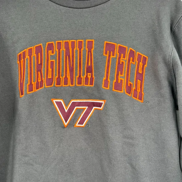 Colosseum Virginia Tech Hokies Charcoal Arch & Logo Pullover Sweatshirt small - Image 4