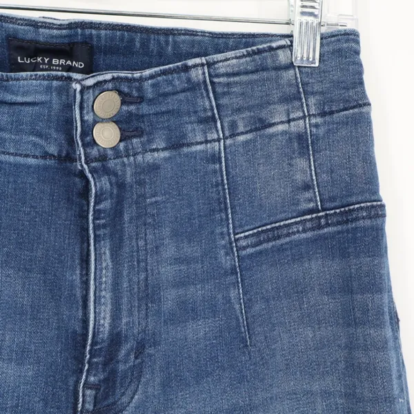 Lucky Brand Women's Flare Medium Wash Jean Size 10 Y2k Denim Classic Frayed Hem‎ - Image 5