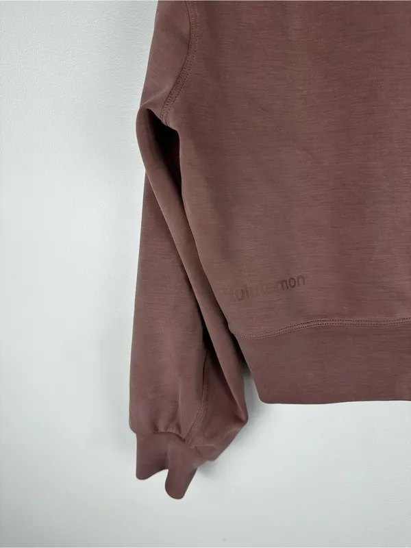 Lululemon Softstreme Perfectly‎ Oversized Cropped Crew Pink Women’s Sz 0 - Image 8