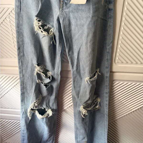 ZARA Ripped Wide Leg Jeans - Image 15