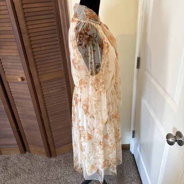 Candalite Sheer Floral Print Midi Dress‎ Size Medium Fairycore Romantic NWT - Image 5