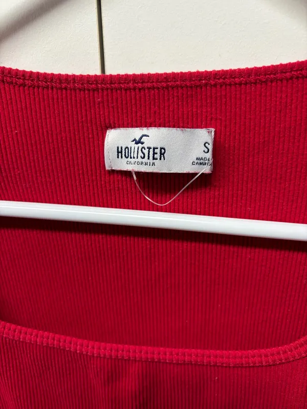 Hollister Ribbed Long Sleeve Top Crop S - Image 4