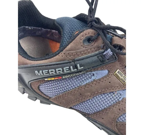 Merrell Performance Shoes Womens Size 9.5 Brown Blue Mesh Hiking Lace Up Sneaker - Image 13