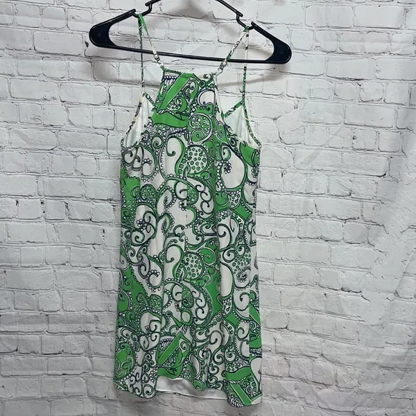 Lilly Pulitzer Green & White Paisley Dress Size XS - Image 8