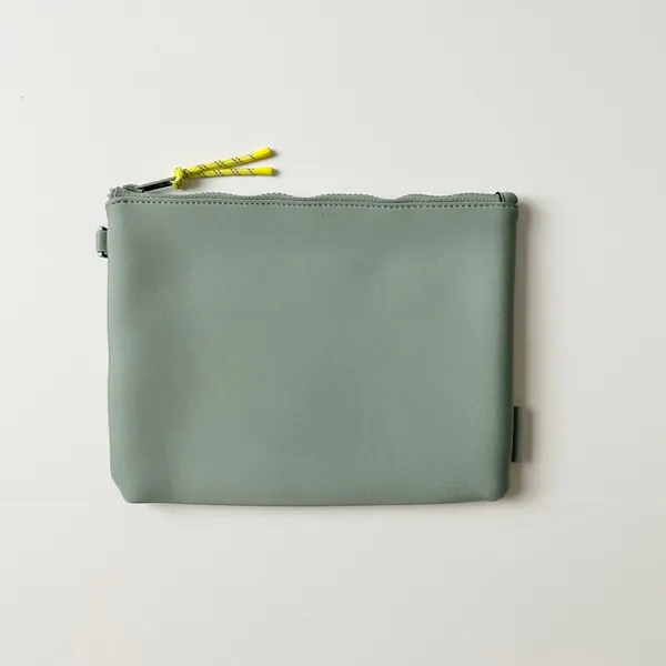 Dagne Dover Pouch Neoprene Sage Green Small Zippered Travel Pouch - Image 2