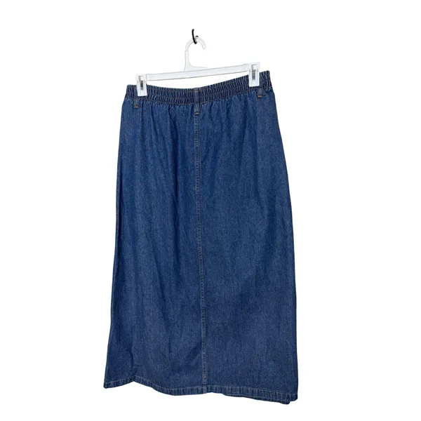 Venice Blues Vintage Denim Midi Skirt Medium Wash Elastic Waist Made‎ in USA 14 - Image 6