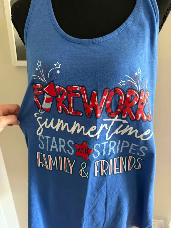 Blue Platinum Delta Apparel Patriotic Tank - Image 3