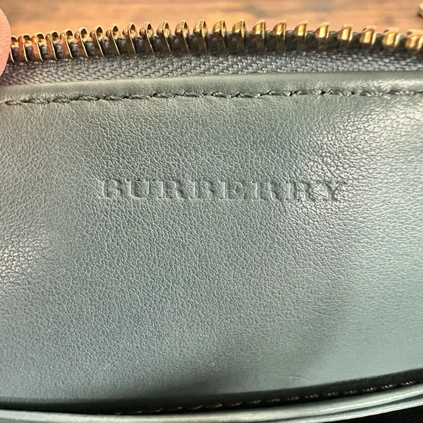 Burberry Crossbody Bag Small Teal Green Leather Chain Strap - Image 3