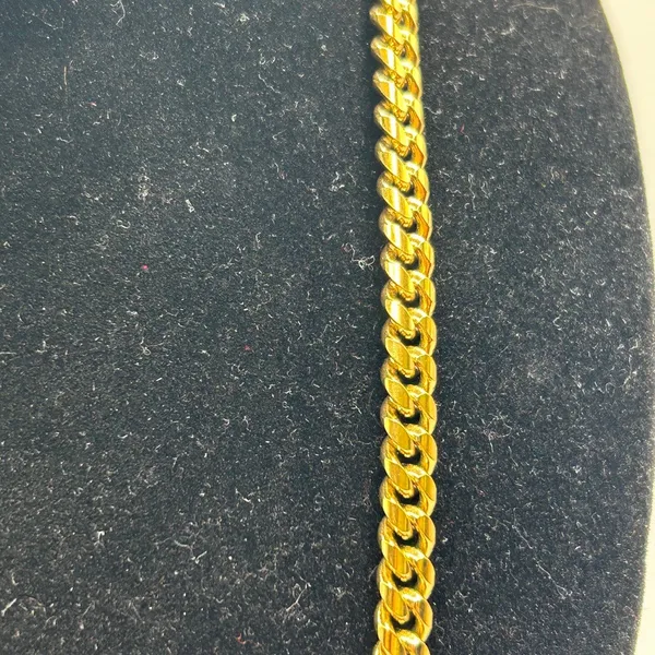 Real Gold Cuban Chain Stainless Steel 6mm 22 Inch Plated Waterproof Solid Mens - Image 2