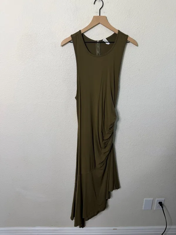 Daily Practice by Anthropologie Sleeveless Side-Ruched Dress Green Size XL - Image 5