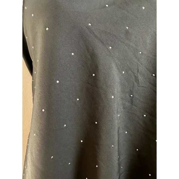 Aerie‎ Black Rhinestone Studded Scoop Neck Tank Top Deep Back Women Large L - Image 2