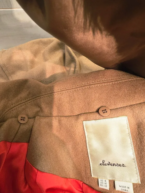 {6} Anthropologie Elevenses Removable Faux Fur Toggle Peacoat In Camel - Image 15