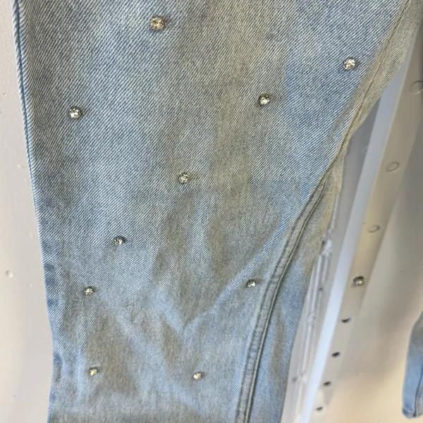 Showpo. Rhinestone High Waist Mom Denim‎ Jeans Medium Wash Sz 4 - Image 5