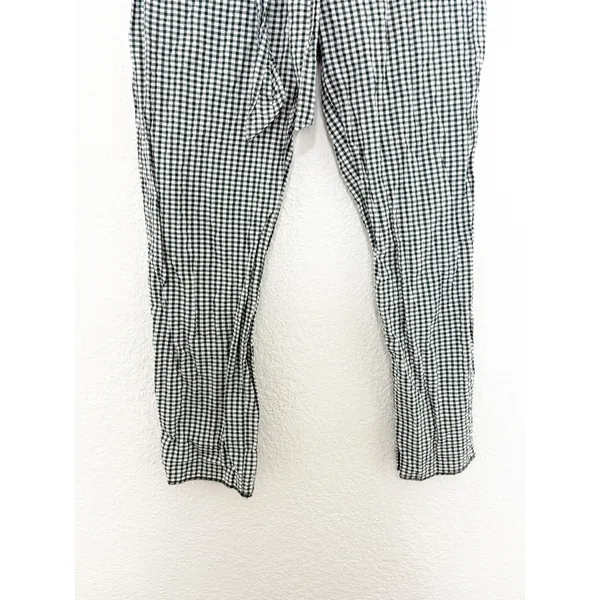 Free People West Side Tie Capri Pants Size 0 Green Gingham Retro Pinup Vintage - Image 10