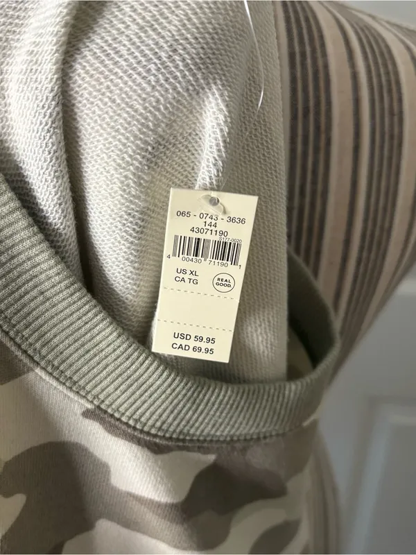 Aerie camo crewneck cotton sweatshirt oversized plus size XL casual fall cozy qu - Image 4