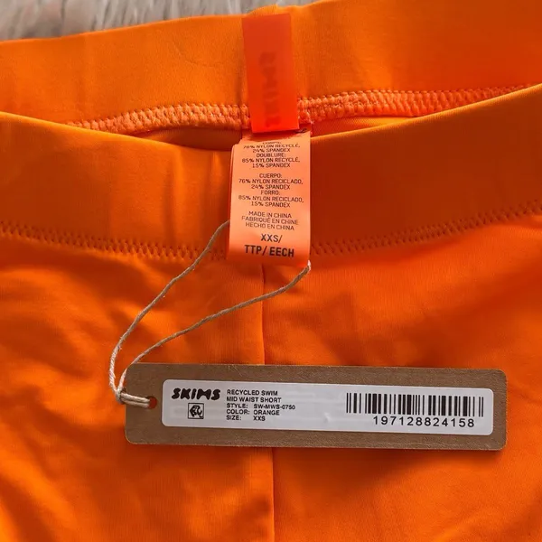 Skims Swim Mid Waist Short Orange Size XXS - Image 5