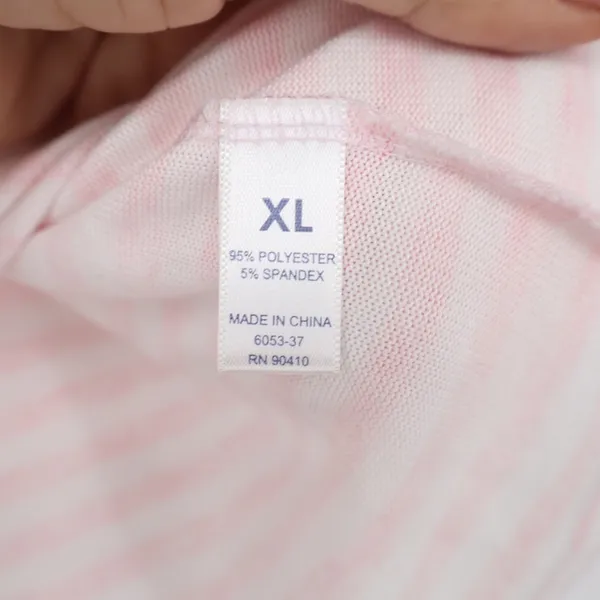 Dearfoams Womens XL Pajama Set Pink White Striped Smile Graphic Tee and Shorts - Image 3