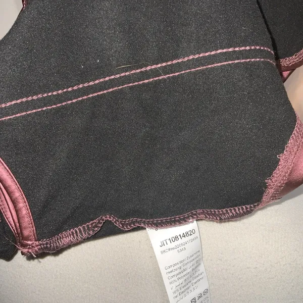 SHEIN Pleather Corset Top Tank Burgundy Metallic Brick Red Large - Image 4